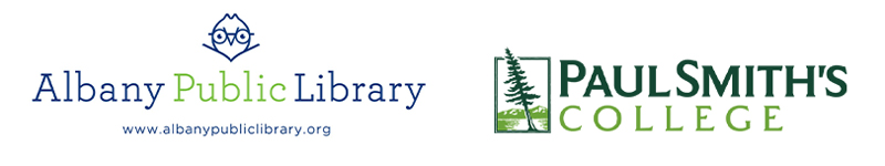 Les logos de la bibliothèque publique d'Albany et du Paul Smith's College.