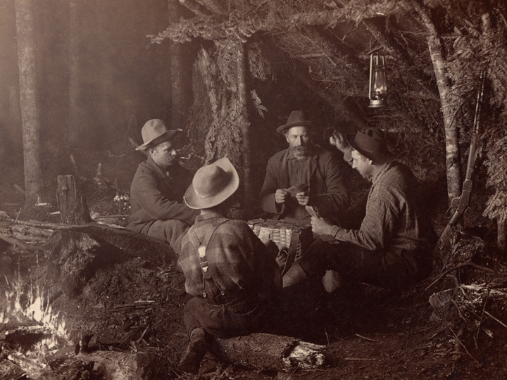 452 Caza en los Adirondacks. Copyright 1889, por S.R. Stoddard, Glens Falls, N.Y.