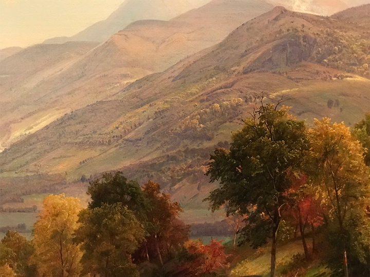 Un cuadro que muestra el hermoso paisaje de montaña de los Adirondacks.